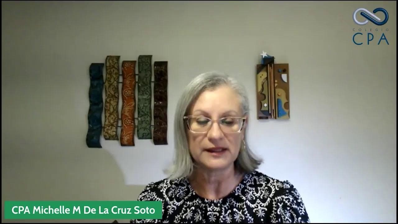 Michelle De La Cruz explicando cómo reclamar el Child Tax Credit, identificada en pantalla como CPA Michelle M De La Cruz Soto.